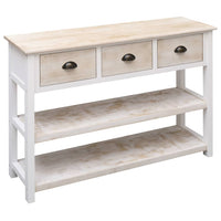 Sideboard Natural and White 115x30x76 cm Wood Kings Warehouse 
