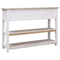 Sideboard Natural and White 115x30x76 cm Wood Kings Warehouse 