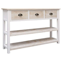 Sideboard Natural and White 115x30x76 cm Wood