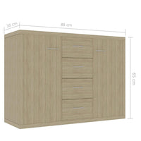 Sideboard Sonoma Oak 88x30x65 cm Living room Kings Warehouse 