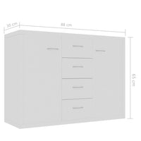 Sideboard White 88x30x65 cm Living room Kings Warehouse 
