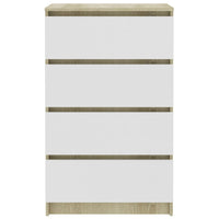 Sideboard White and Sonoma Oak 60x35x98,5 cm Kings Warehouse 