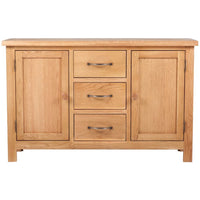 Sideboard with 3 Drawers 110x33,5x70 cm Solid Oak Wood Kings Warehouse 