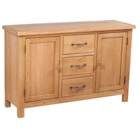 Sideboard with 3 Drawers 110x33,5x70 cm Solid Oak Wood Kings Warehouse 