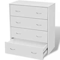 Sideboard with 4 Drawers 60x30.5x71 cm White Kings Warehouse 