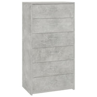 Sideboard with 6 Drawers Concrete Grey 50x34x96 cm Living room Kings Warehouse 