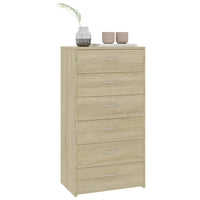Sideboard with 6 Drawers Sonoma Oak 50x34x96 cm Living room Kings Warehouse 