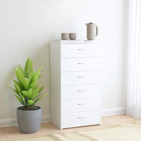 Sideboard with 6 Drawers White 50x34x96 cm