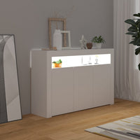 Sideboard with LED Lights White 115.5x30x75 cm living room Kings Warehouse 
