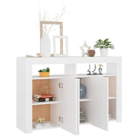 Sideboard with LED Lights White 115.5x30x75 cm living room Kings Warehouse 