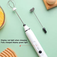 Silver Rechargeable Electric Milk Frother Handheld (3 Speeds) Appliances Supplies Kings Warehouse 
