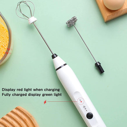 Silver Rechargeable Electric Milk Frother Handheld (3 Speeds) Appliances Supplies Kings Warehouse 
