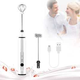 Silver Rechargeable Electric Milk Frother Handheld (3 Speeds) Appliances Supplies Kings Warehouse 