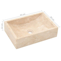 Sink 45x30x12 cm Marble Cream Kings Warehouse 