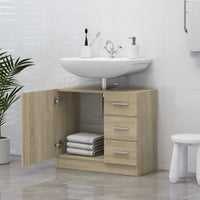 Sink Cabinet Sonoma Oak 63x30x54 cm Kings Warehouse 