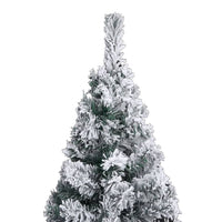 Slim Artificial Christmas Tree with Flocked Snow Green 150 cm PVC Kings Warehouse 