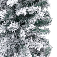Slim Artificial Christmas Tree with Flocked Snow Green 180 cm PVC Kings Warehouse 