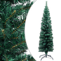 Slim Artificial Christmas Tree with LEDs&Stand Green 150cm PVC Kings Warehouse 