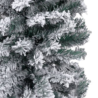 Slim Christmas Tree with LEDs&Flocked Snow Green 150 cm PVC Kings Warehouse 