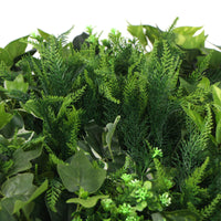 Slimline Artificial Green Wall Disc Art 100cm Mixed Green Fern (Fresh White) Kings Warehouse 