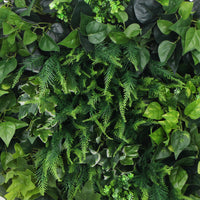 Slimline Artificial Green Wall Disc Art 60cm Mixed Green Fern & Ivy (Fresh White) Kings Warehouse 