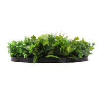 Slimline Artificial Green Wall Disc Art 80cm Mixed Green Fern & Ivy (Modern Black) Kings Warehouse 