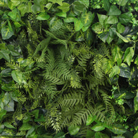 Slimline Artificial Green Wall Disc Art 80cm Mixed Green Fern & Ivy (Modern Black) Kings Warehouse 