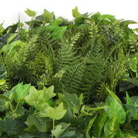 Slimline Artificial Green Wall Disc Art 80cm Mixed Green Fern & Ivy (Modern Black) Kings Warehouse 
