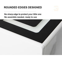 Smart Bedside Tables Side 3 Drawers Wireless Charging Nightstand LED Light USB Right Hand Connection Kings Warehouse 