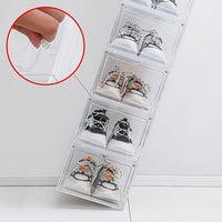 Sneaker Display Case Shoe Storage Organizer Box Stackable Plastic Clear Magnetic KingsWarehouse 