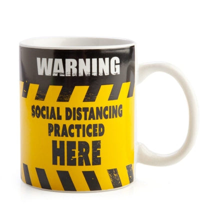 Social Distancing Warning Sign Coffee Mug Kings Warehouse 