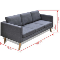 Sofa 3-Seater Fabric Dark Grey Kings Warehouse 