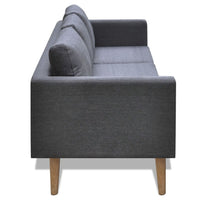 Sofa 3-Seater Fabric Dark Grey Kings Warehouse 