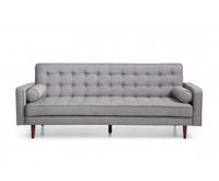 Sofa Bed 3 Seater Button Tufted Lounge Set for Living Room Couch in Fabric Grey Colour sofas Kings Warehouse 