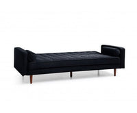 Sofa Bed 3 Seater Button Tufted Lounge Set for Living Room Couch in Velvet Black Colour sofas Kings Warehouse 