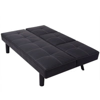 Sofa Bed with Drop-Down Table Artificial Leather Black Kings Warehouse 