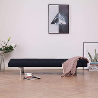 Sofa Bed with Two Pillows Black Polyester Kings Warehouse 