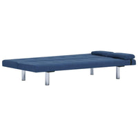 Sofa Bed with Two Pillows Blue Polyester Kings Warehouse 
