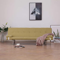 Sofa Bed with Two Pillows Green Polyester Kings Warehouse 
