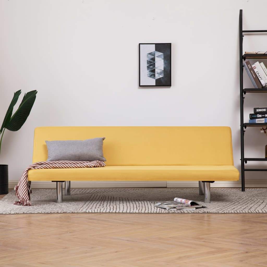 Sofa Bed Yellow Polyester Kings Warehouse 