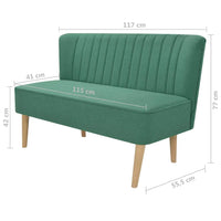Sofa Fabric 117x55.5x77 cm Green Kings Warehouse 