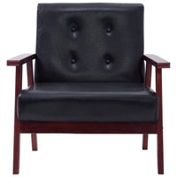 Sofa Set 2 Piece Black Faux Leather Kings Warehouse 