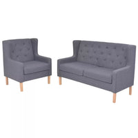 Sofa Set 2 Pieces Fabric Grey Kings Warehouse 
