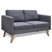 Sofa Set 2-Seater and 3-Seater Fabric Dark Grey Kings Warehouse 