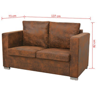 Sofa Set 3 Pieces Artificial Suede Leather Kings Warehouse 