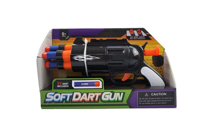 Soft Dart Black Gun for Children (Includes 5 Soft Darts) 6+ Kings Warehouse 