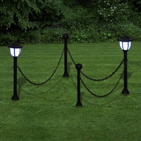 Solar Lights 4 pcs with Chain Fence and Poles Garden Supplies Kings Warehouse 