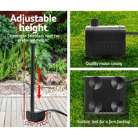 Solar Pond Pump Powered Garden Bird Bath Submersible Kit Panel Outdoor 6 FT Kings Warehouse 