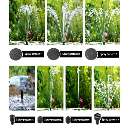 Solar Pond Pump Powered Garden Bird Bath Submersible Kit Panel Outdoor 6 FT Kings Warehouse 