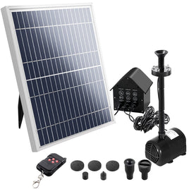 Solar Pond Pump with Battery Powered Submersible Kit LED Light & Remote 8.8 FT Afterpay Day Sale Kings Warehouse